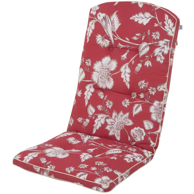 czerwona poduszka na fotel ogrodowy