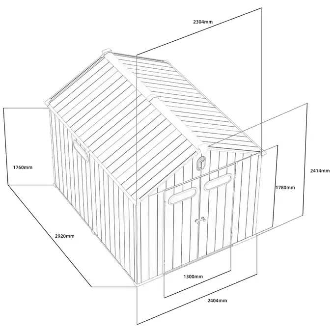 Domek narzędziowy Halmstad Light Grey 239x302 cm Tanio - sklep