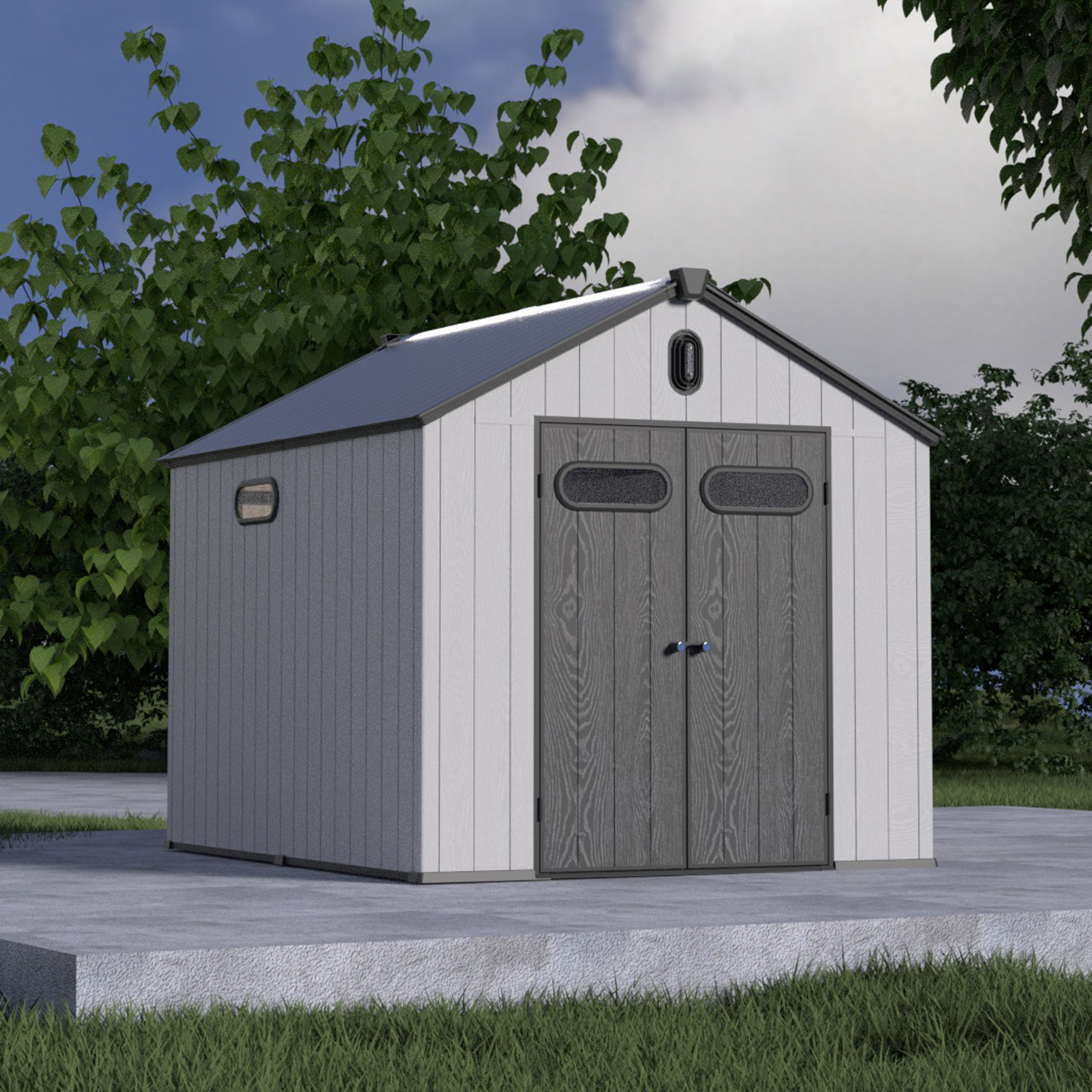 Domek narzędziowy Halmstad Light Grey 239x302 cm Tanio - sklep